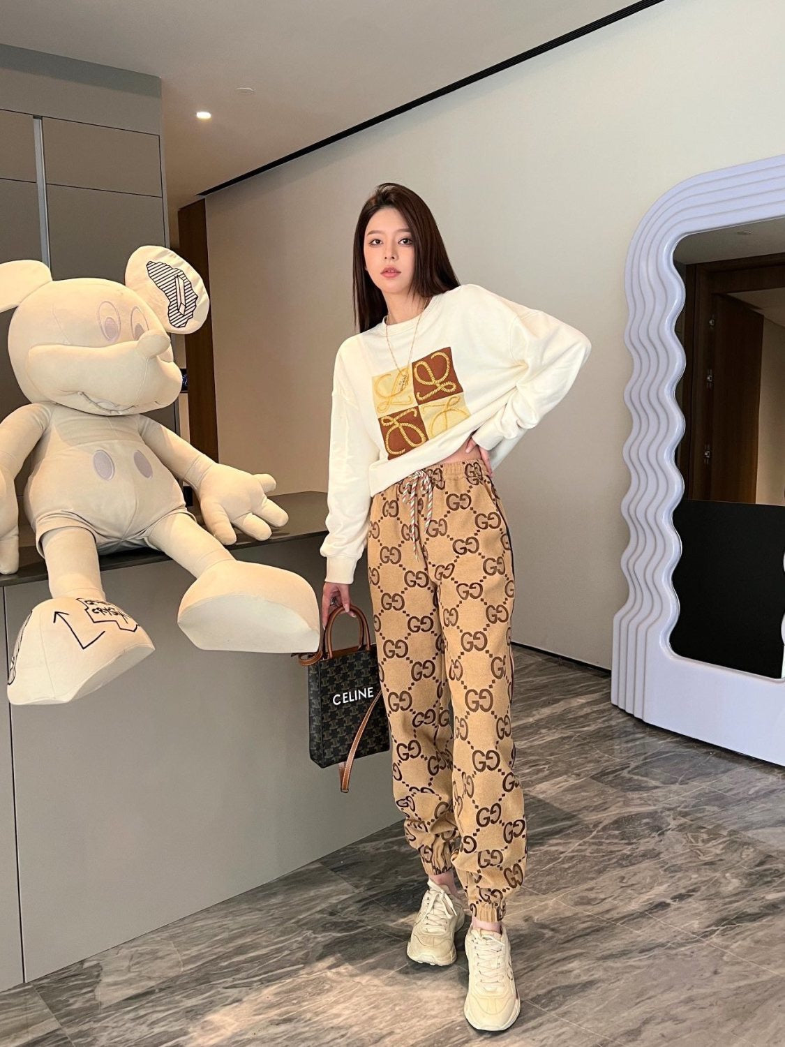 2023 new autumn classic retro printed versatile leggings pants PD1523092703