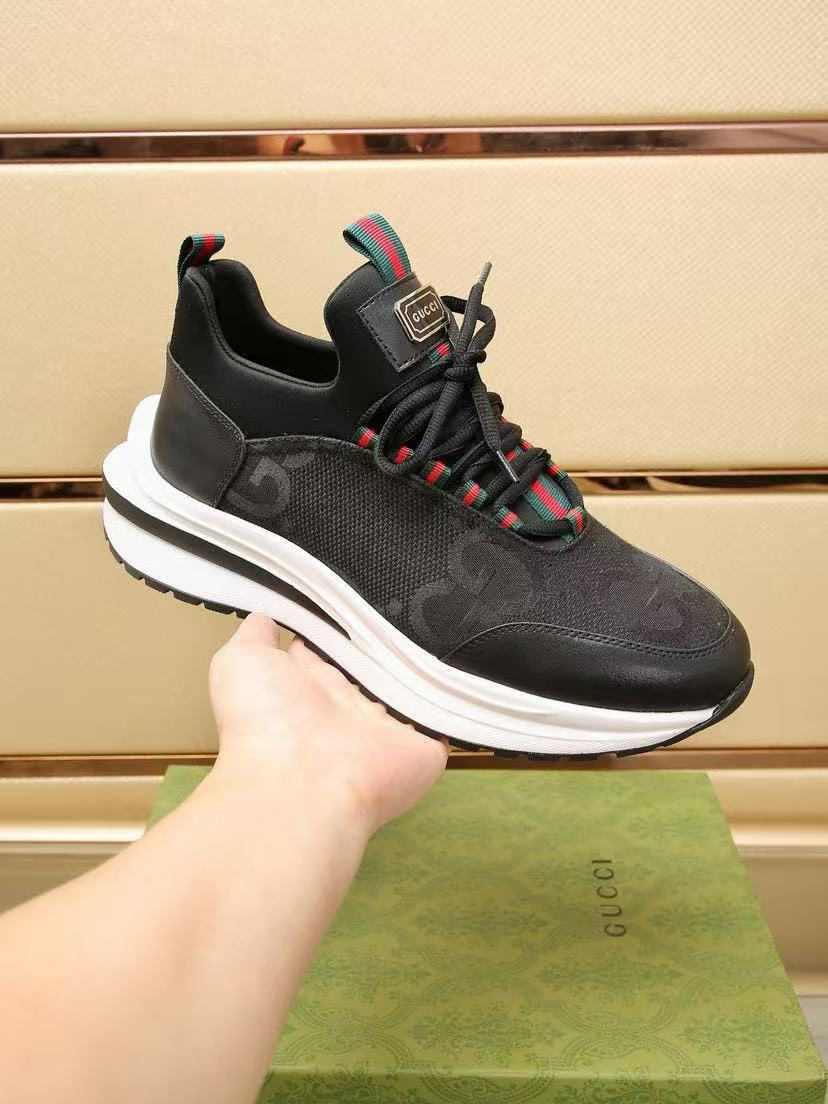 GG luxury fashion large print rubber sole sneakers 0725010201