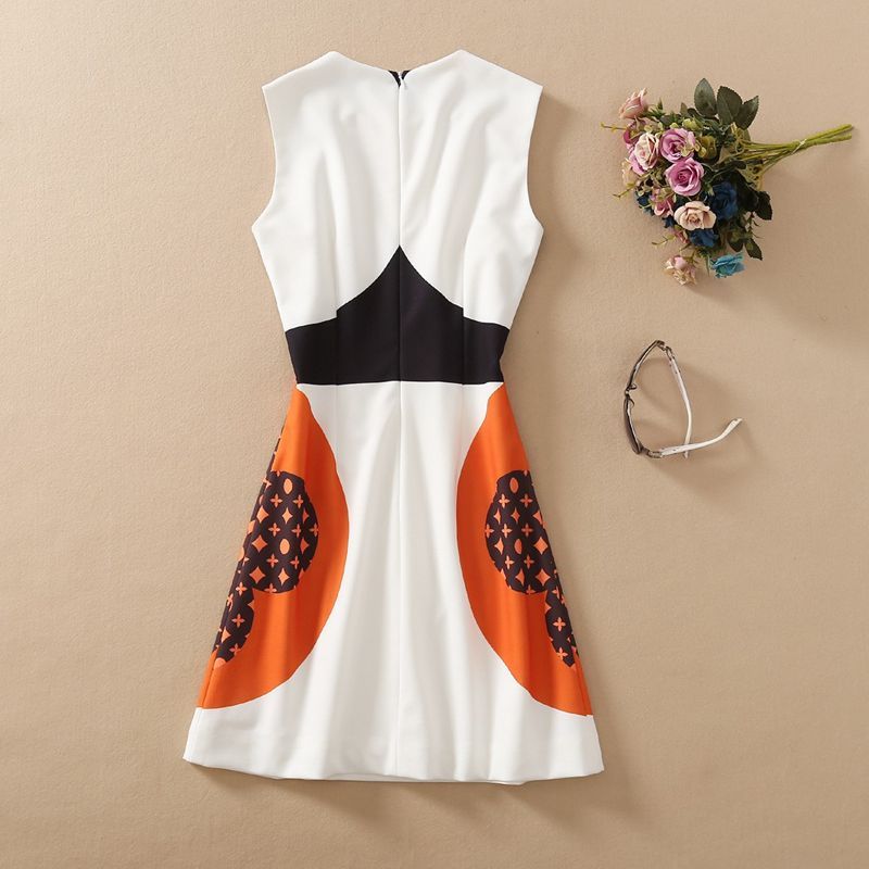 Printed Round Neck Slim Fit Dress PD10051805