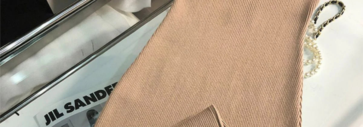 New Fashion All-match Ice Silk Knitted Sling Dress 1024040306