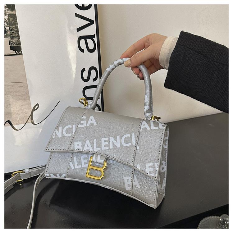 High-grade Texture Letter Hourglass Bag Single-shoulder Portable Crossbody Fashion Bag 1024041102
