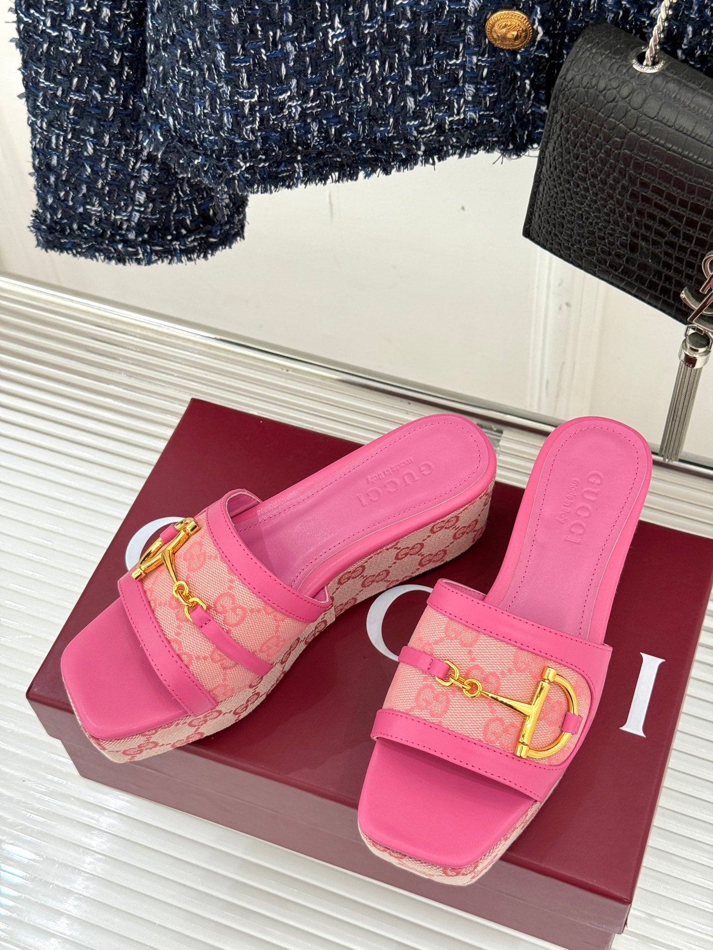 GG Thick-soled slippers with horse bit buckles 0725102402