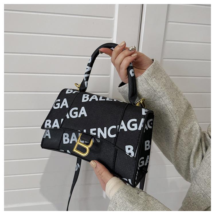 High-grade Texture Letter Hourglass Bag Single-shoulder Portable Crossbody Fashion Bag 1024041102
