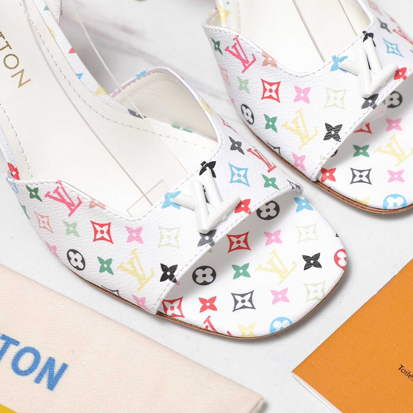 Lvv colorful printed high-heeled sandals 0725102304