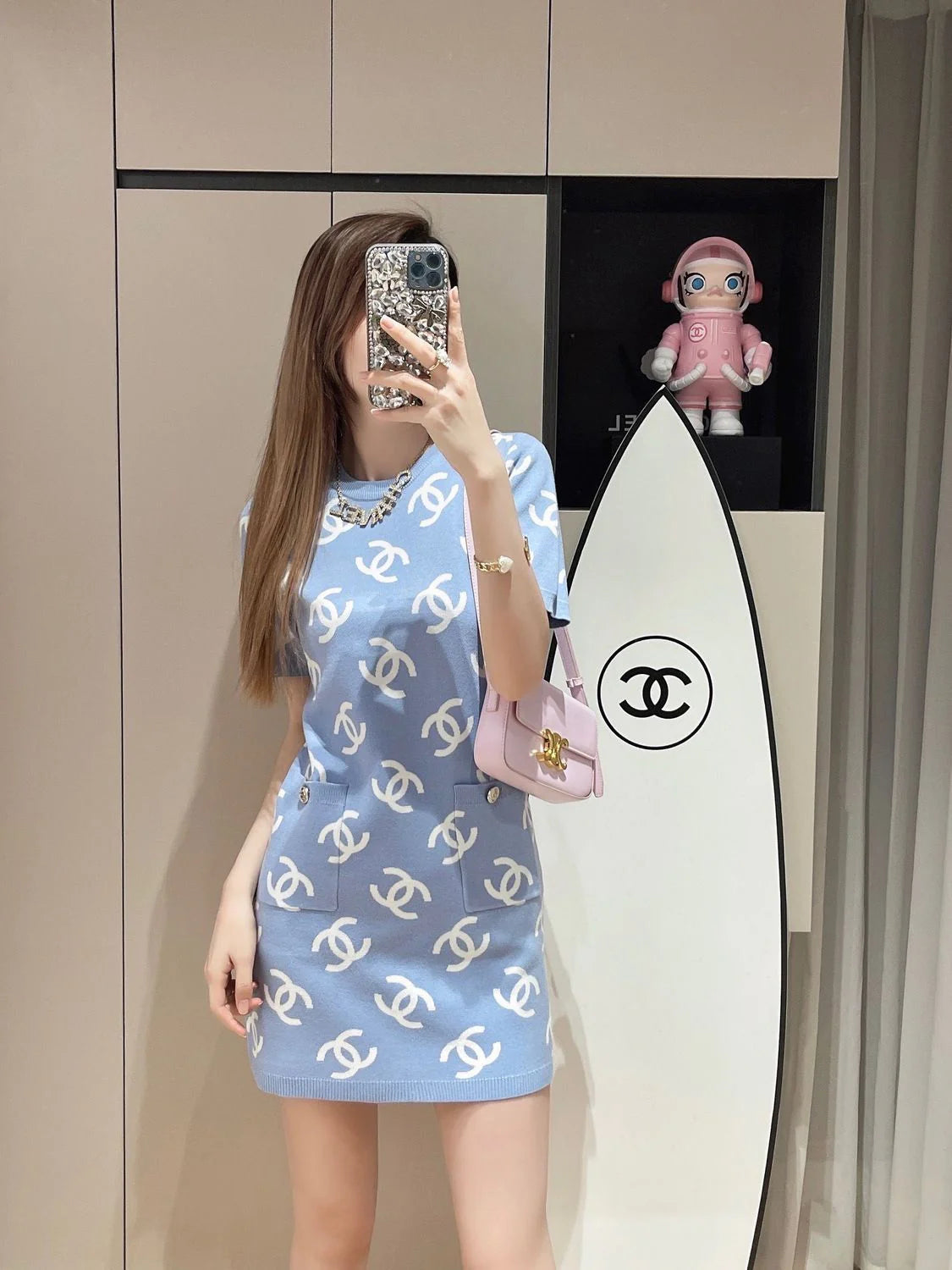 Fashion New Slim-fit Slim-fit Knitted Short-sleeved Dress 1024041621