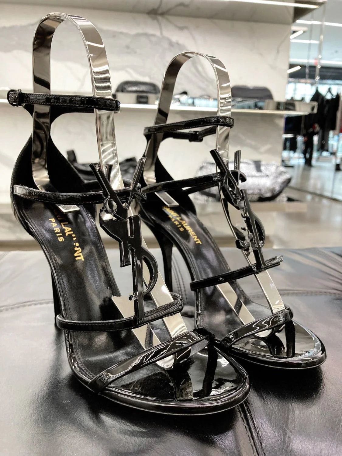 Summer New Genuine Leather Stiletto With Socialite Letter Buckle High-heeled ShoesPD05202412406