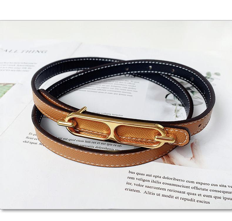 New H Family Leather Fine Belt 1024032019