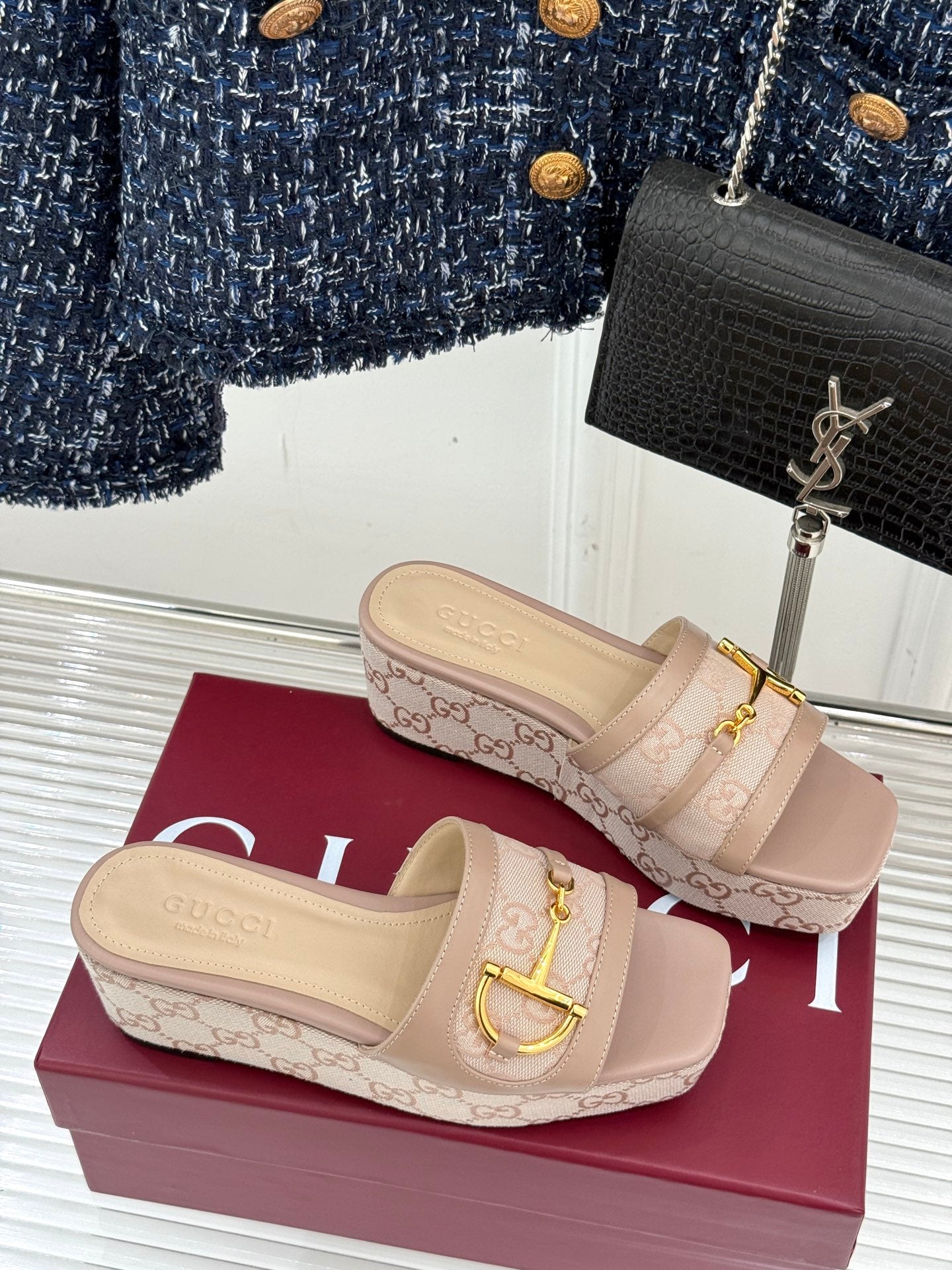 GG Thick-soled slippers with horse bit buckles 0725102402