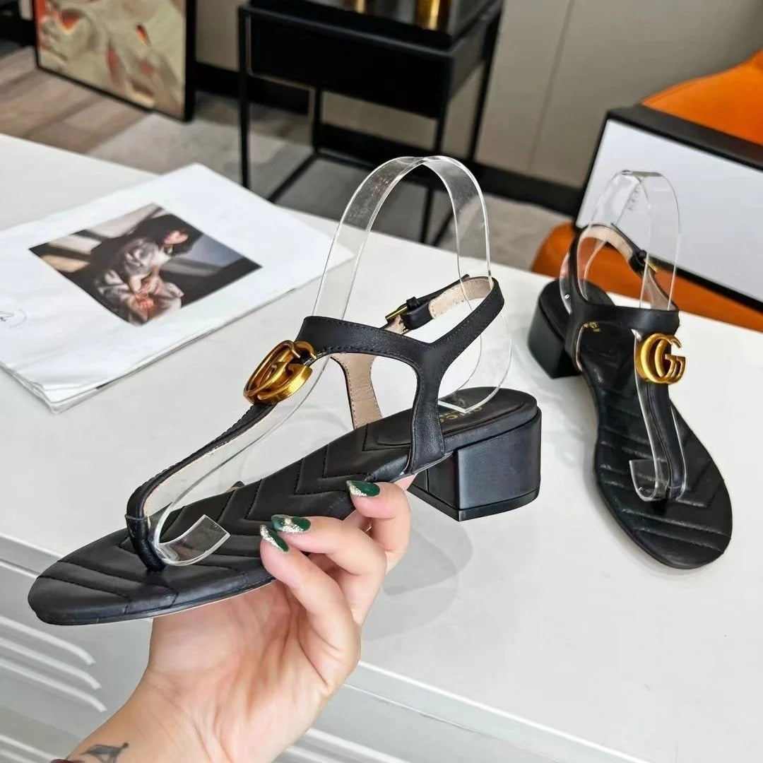 New Women's Sandals Double G Buckle Outer Wear All-match 1024031807