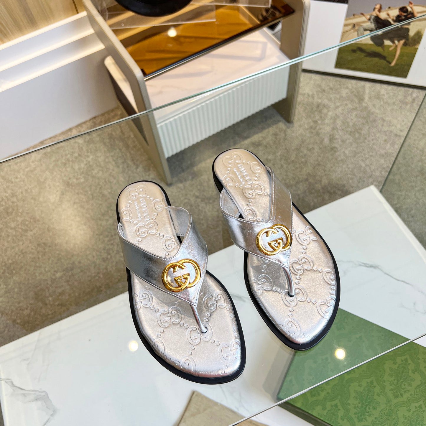 print couple flip flops 03081