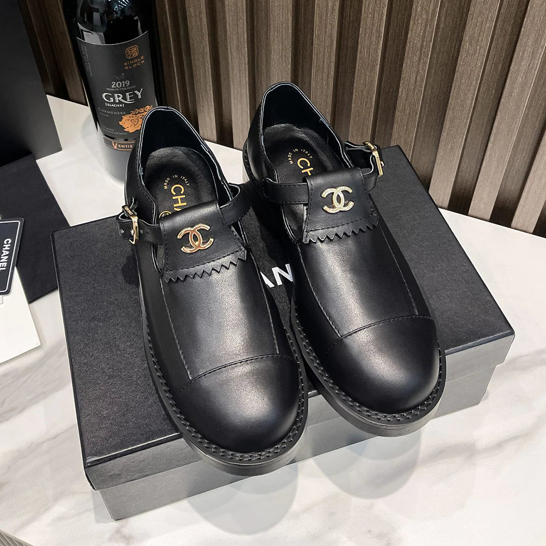 Retro versatile genuine leather shoes loafers 0724030508