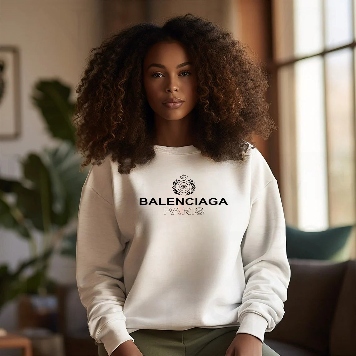 Round neck casual loose sweatshirt 3D1025020711