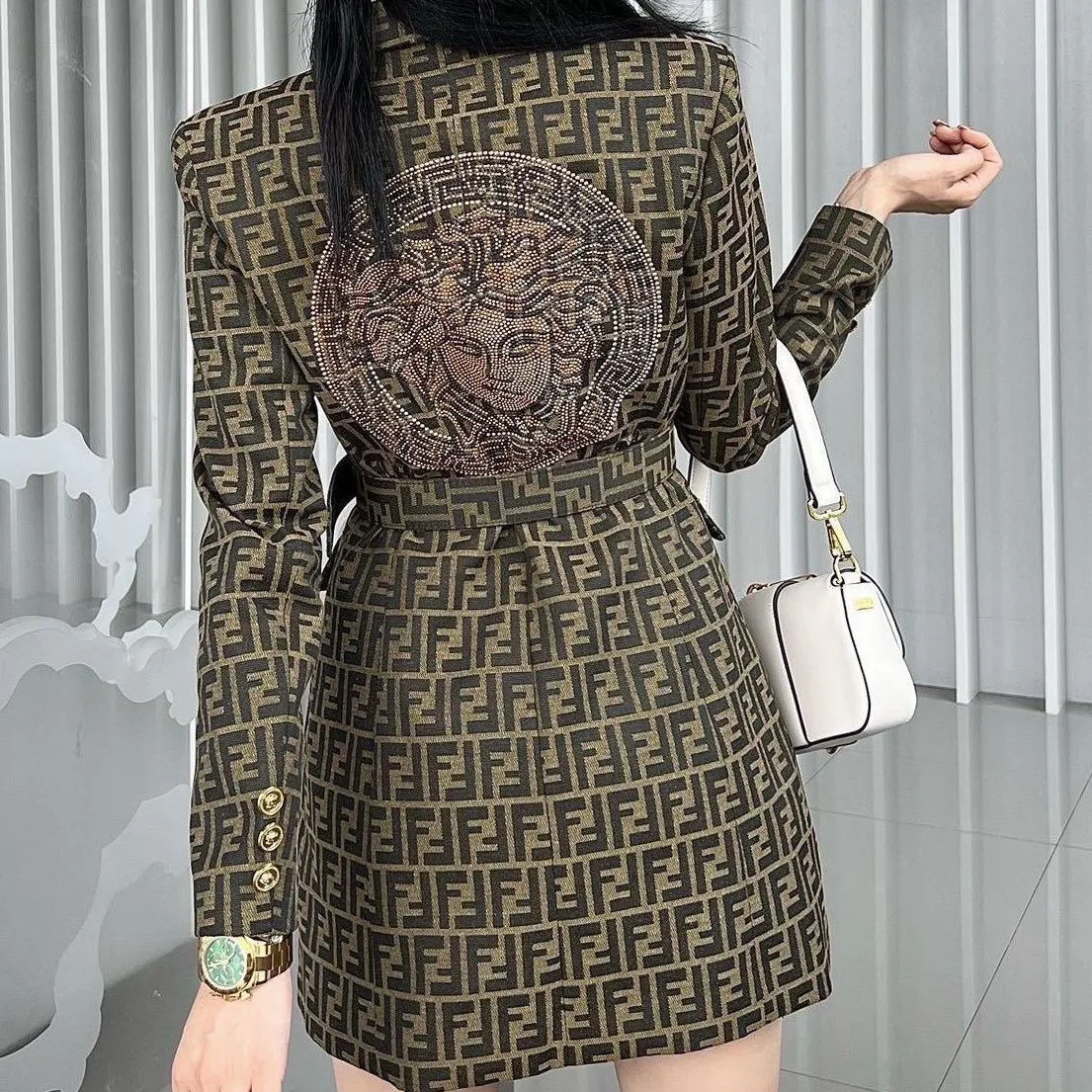 New suit pleated dress coat 900240812002