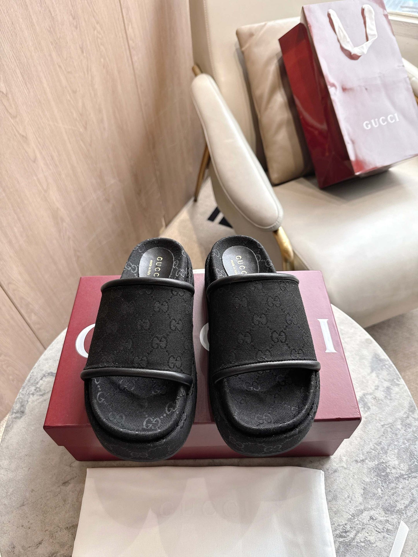 GG saddle buckle thick-soled slippers 0725101409