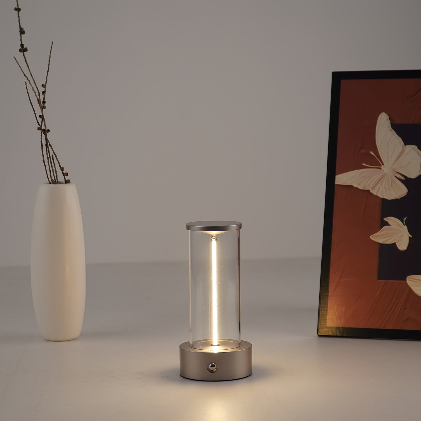 Rechargeable bedside quantum light dimmable with breathing variable light