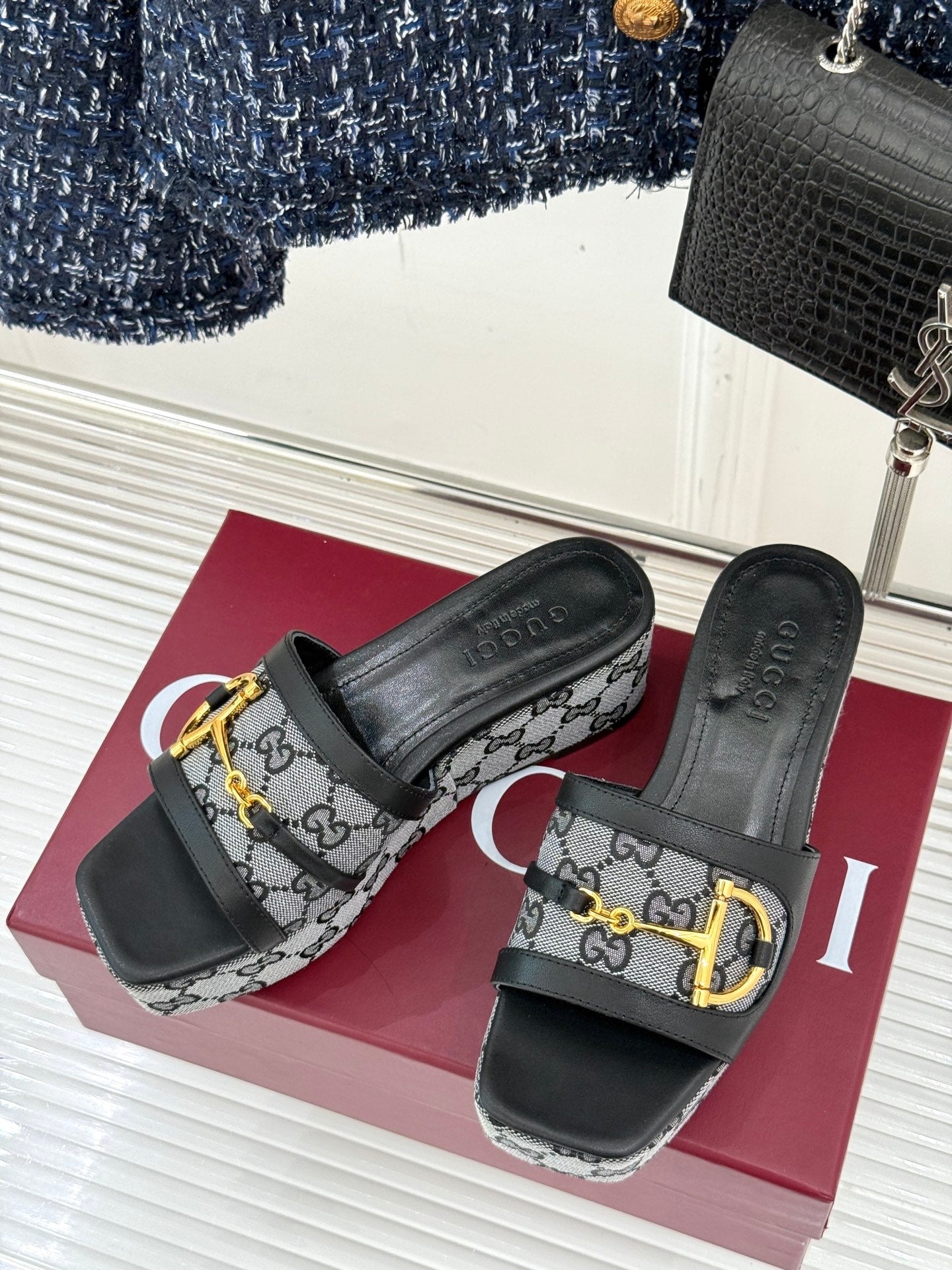 GG Thick-soled slippers with horse bit buckles 0725102402