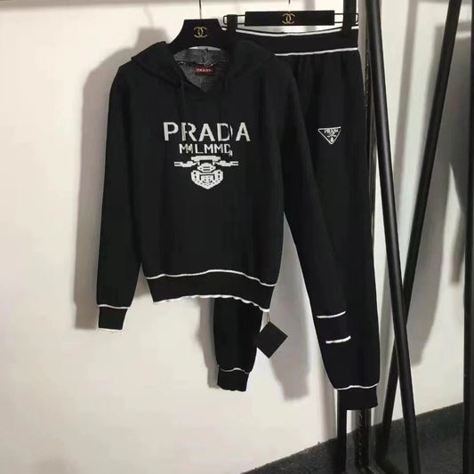 New Leisure Fashion Sports Women's Knitted Hoodie Set 1024010202