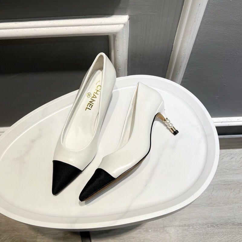 Double C Color Block Pearl High Heels 0823112305