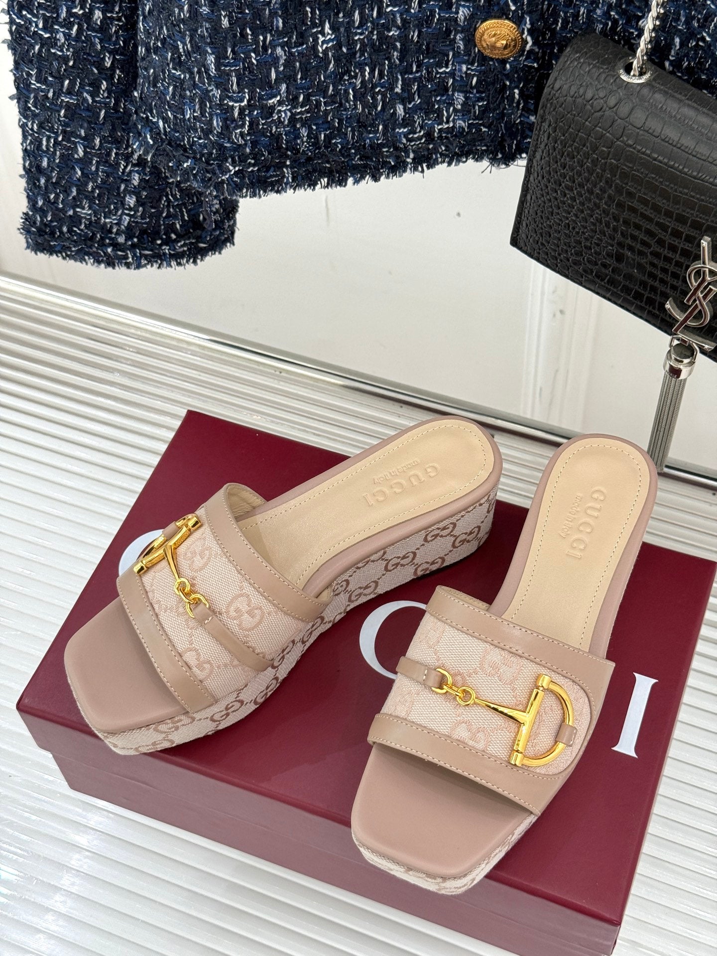 GG Thick-soled slippers with horse bit buckles 0725102402