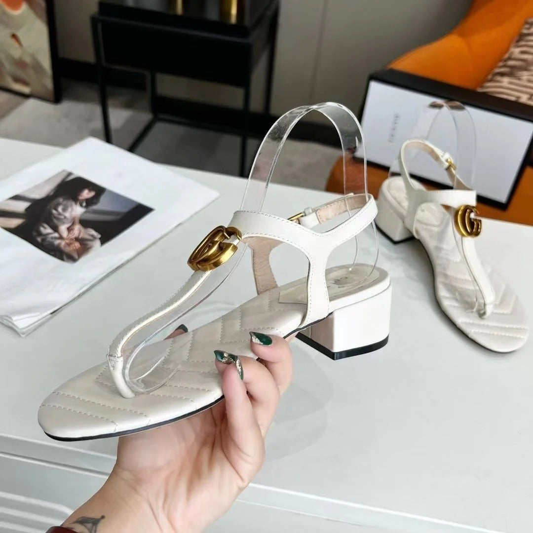 New Women's Sandals Double G Buckle Outer Wear All-match 1024031807