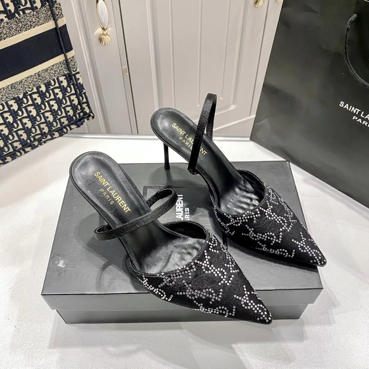 New high heels mesh pointed sandals 1025041111