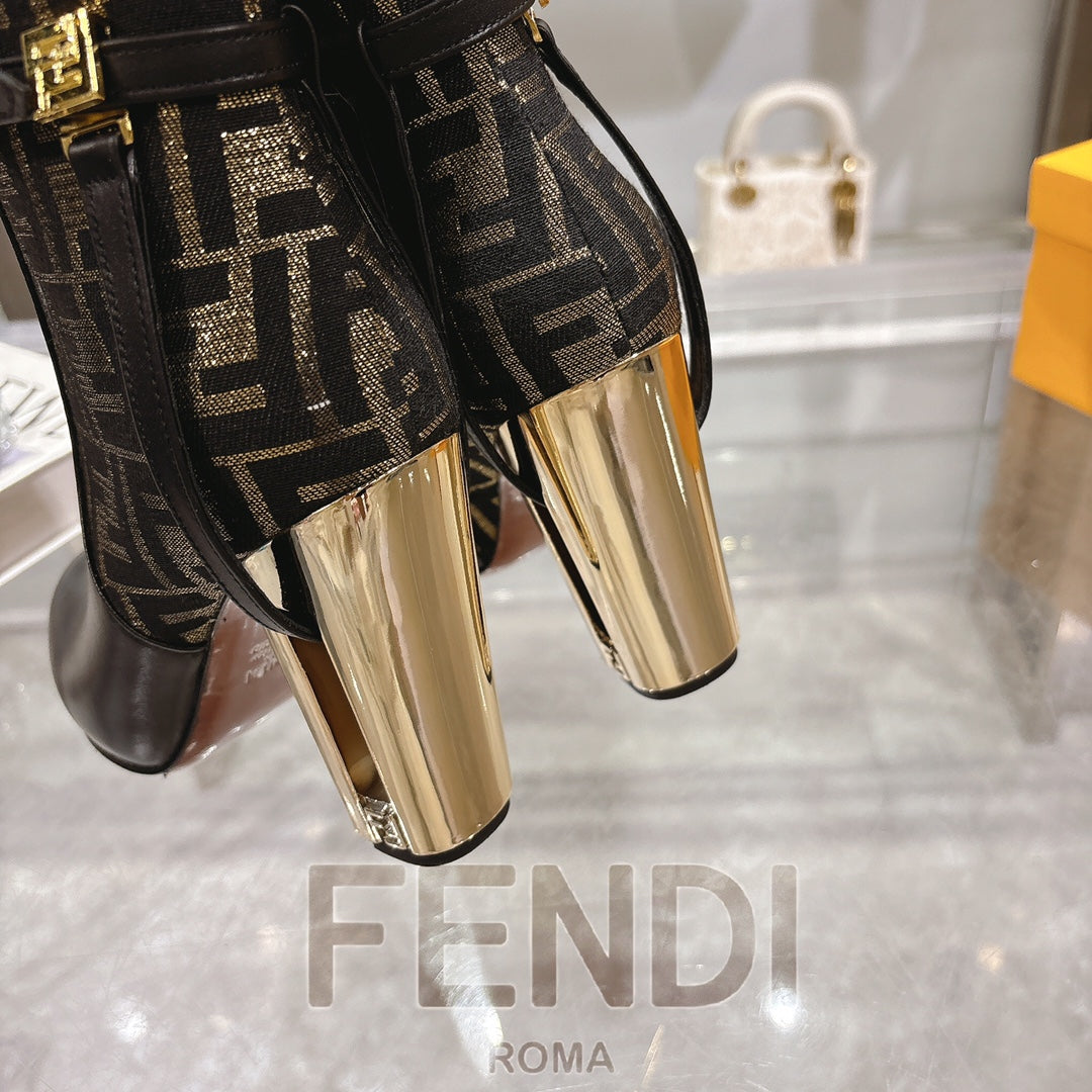 FD Round toe leather Delfina boots 1824111503