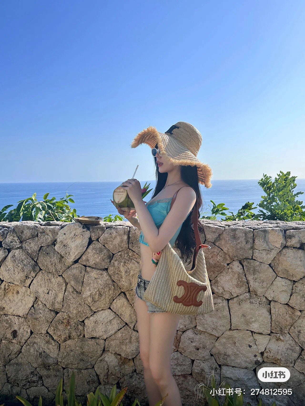 CL shoulder portable straw bag 0724041102