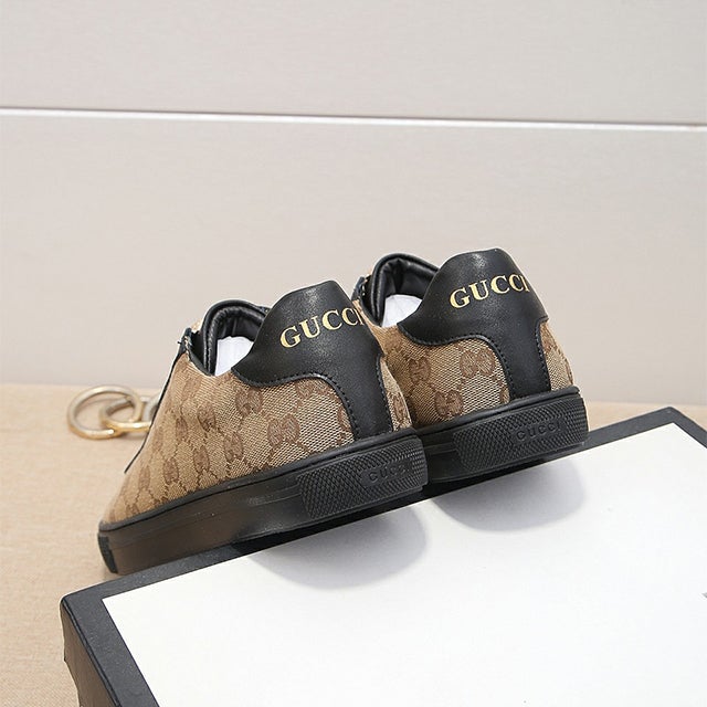 Men's Brown  Leisure printed canvas heavy industry bee casual shoes