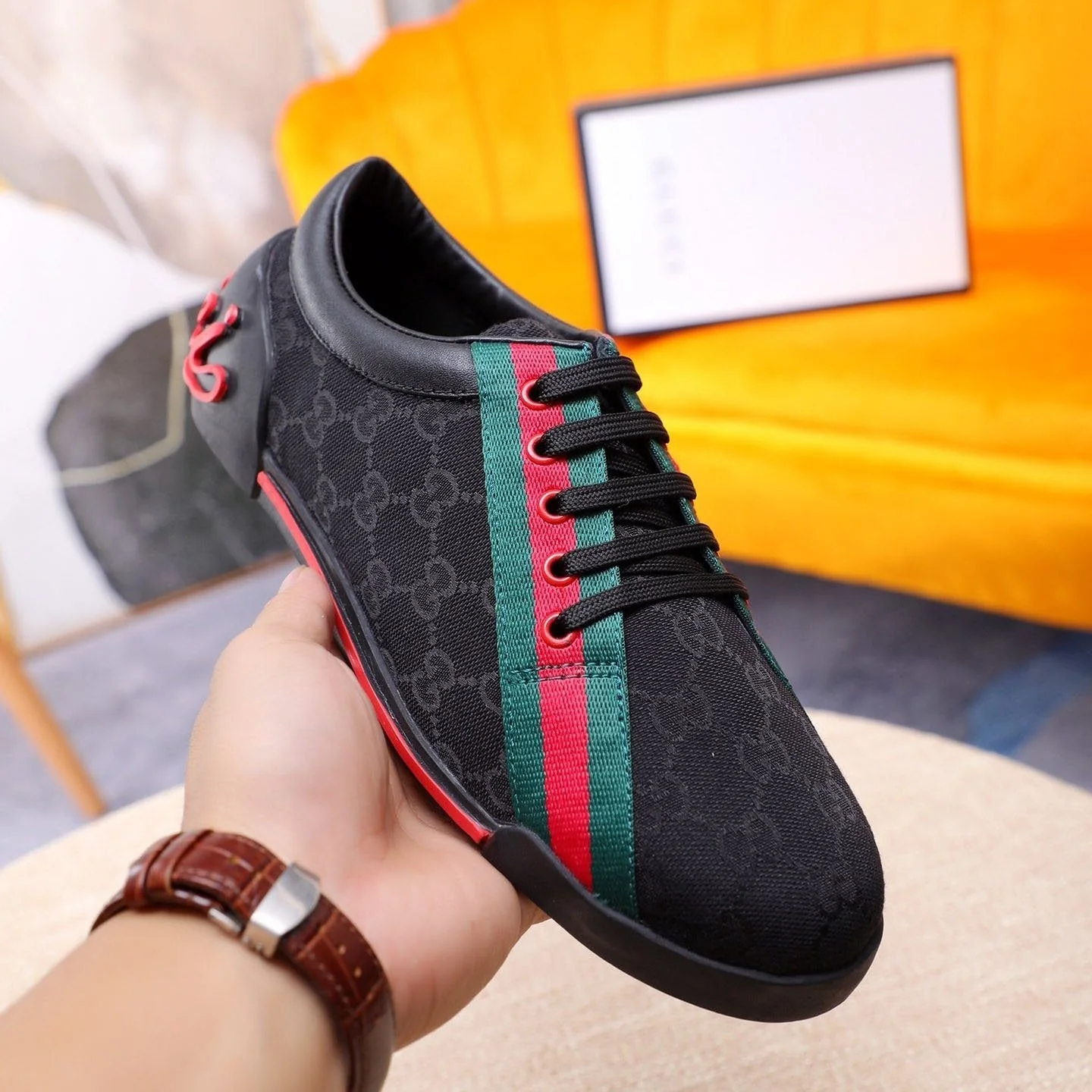 GG classic printed low-top rubber-soled sports shoes 0725061703