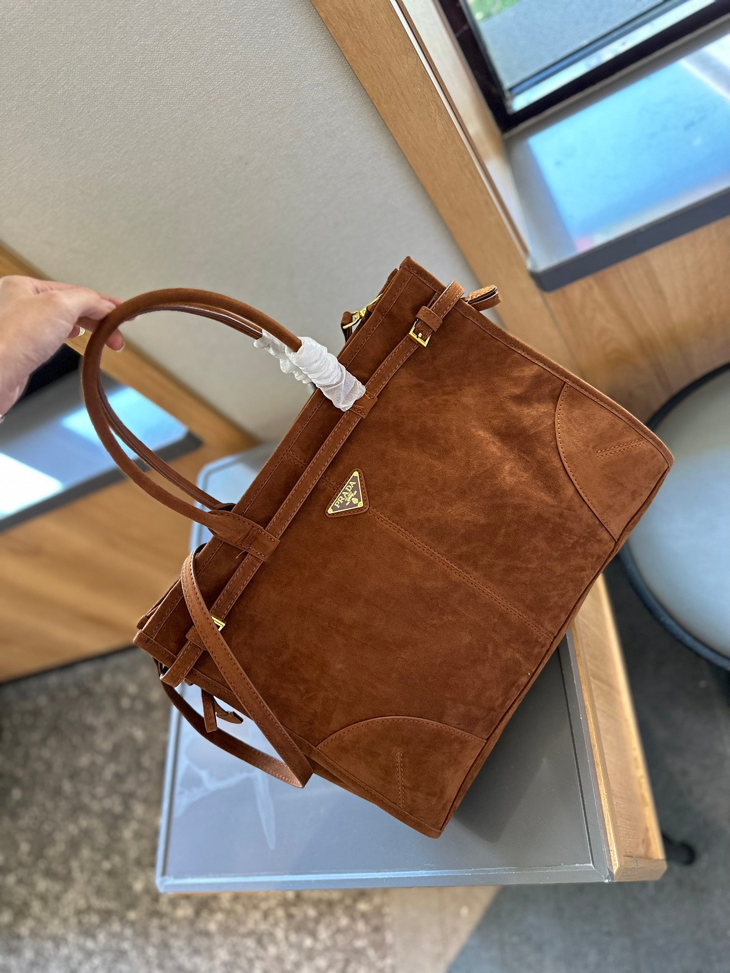 Prd waxed leather large capacity tote 0724082903