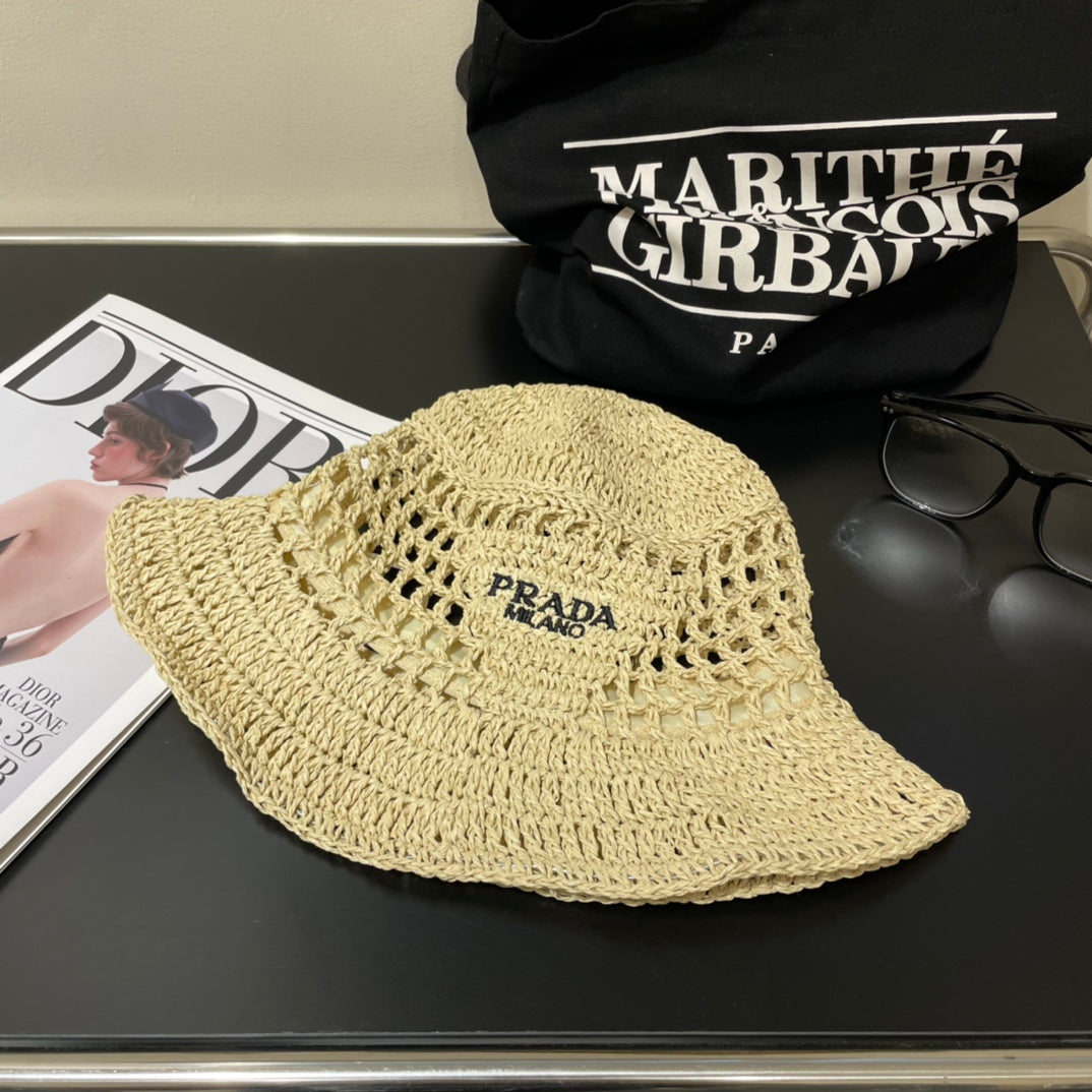 PRD fashion hand-woven straw bucket hat 0724062401