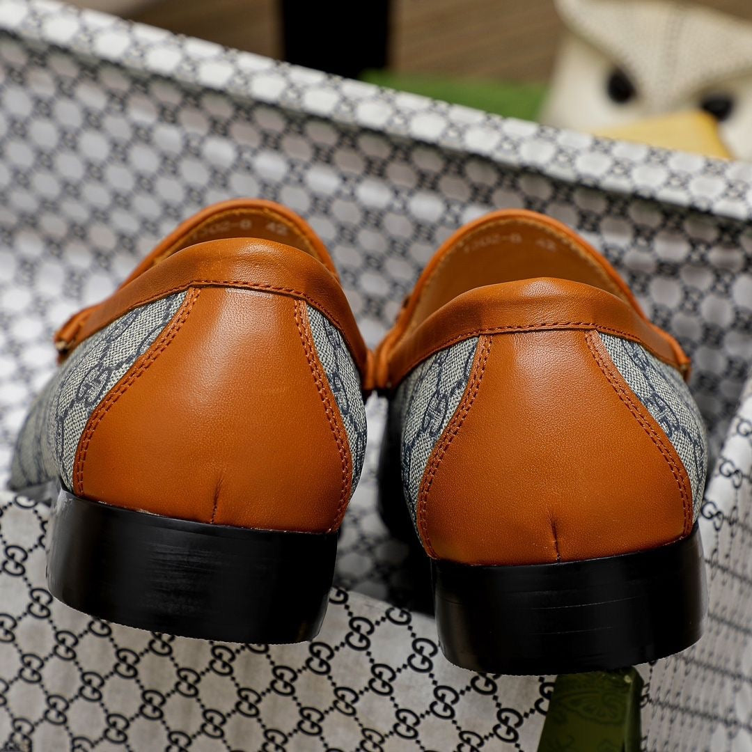 Gentleman Men's Shoes Leather Popular Classic Presbyterian Pattern Loafers 022024071102