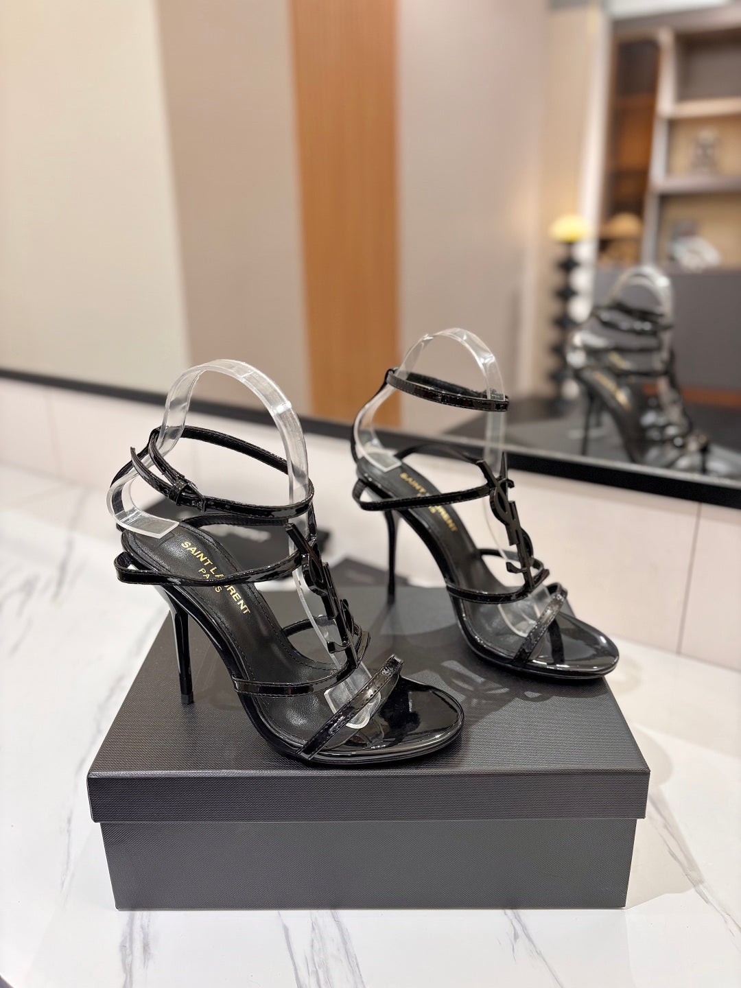 Summer New Genuine Leather Stiletto With Socialite Letter Buckle High-heeled ShoesPD05202412406