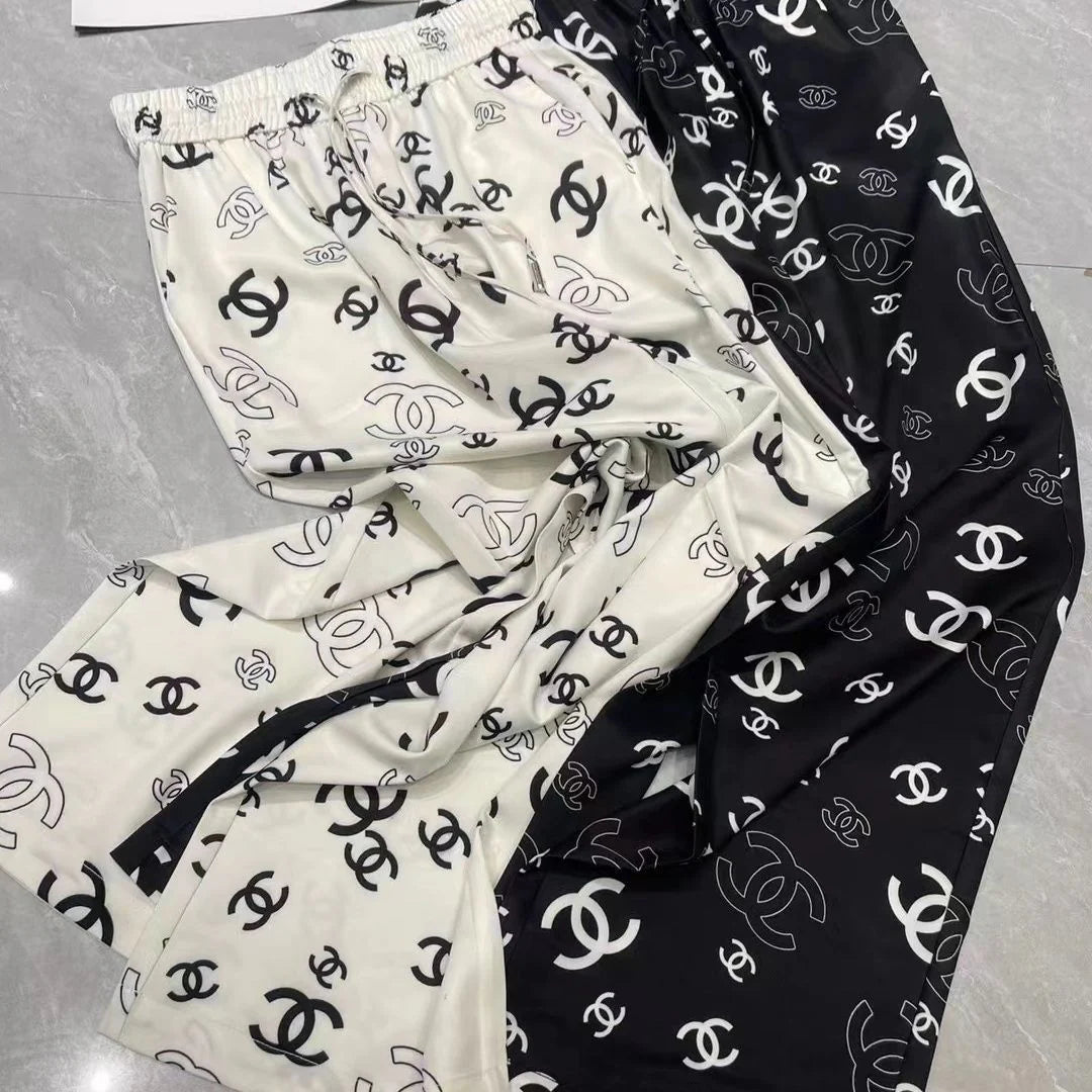 Luxury Fashion Printed Casual Wide Leg Pants 1024062113