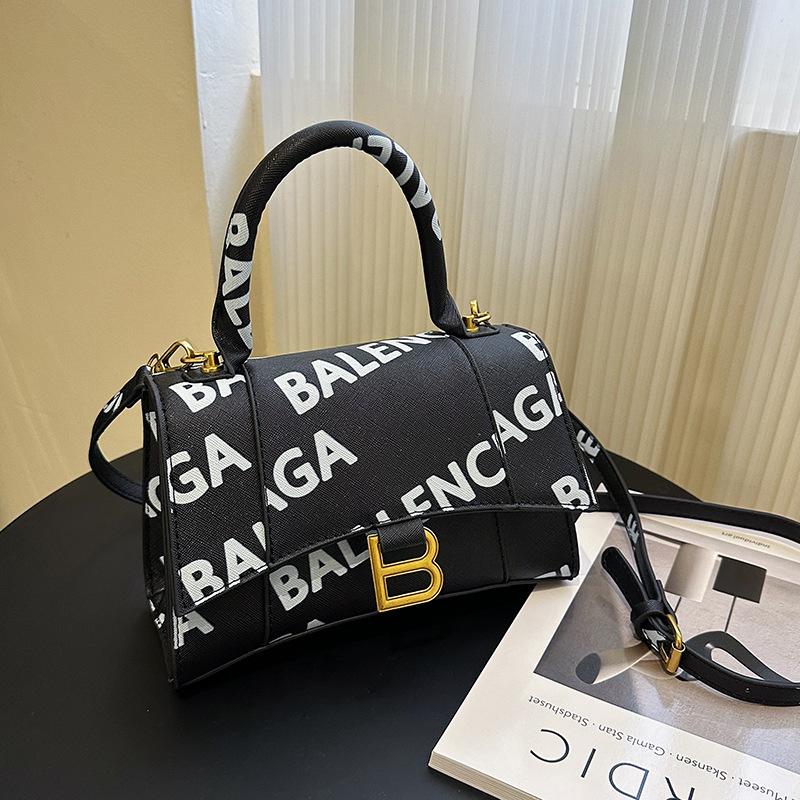 High-grade Texture Letter Hourglass Bag Single-shoulder Portable Crossbody Fashion Bag 1024041102
