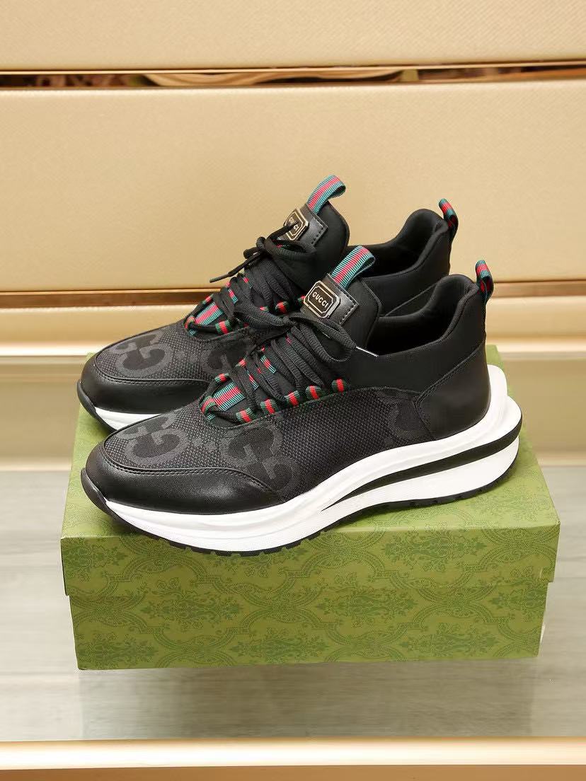 GG luxury fashion large print rubber sole sneakers 0725010201