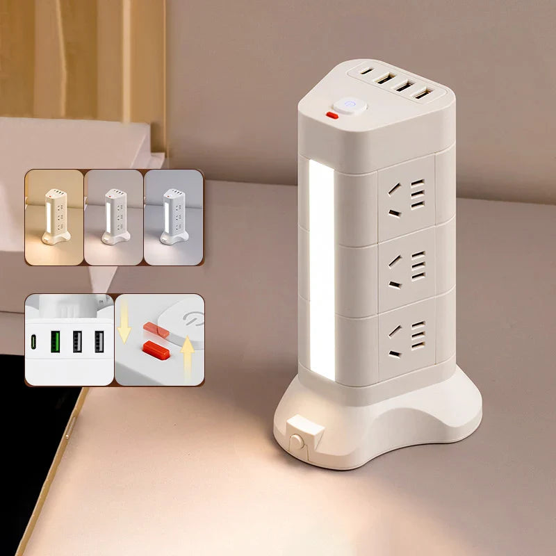 Desktop household space saving socket intelligent switch socket