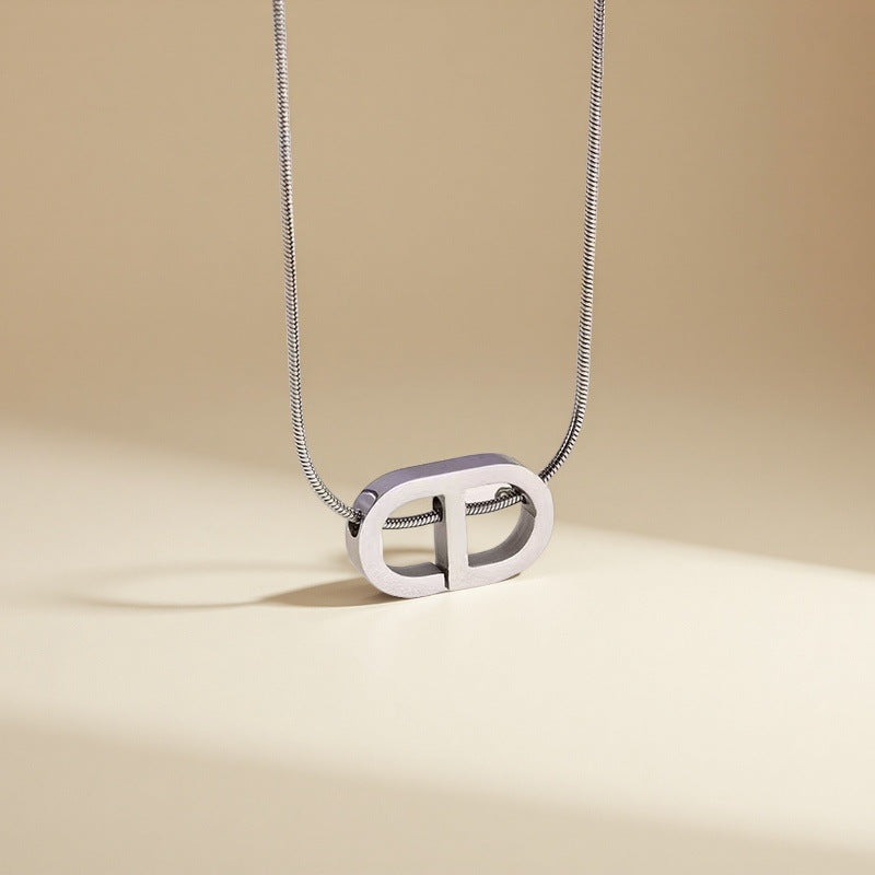 Pig nose titanium steel necklace 2025081212