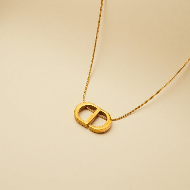 Pig nose titanium steel necklace 2025081212