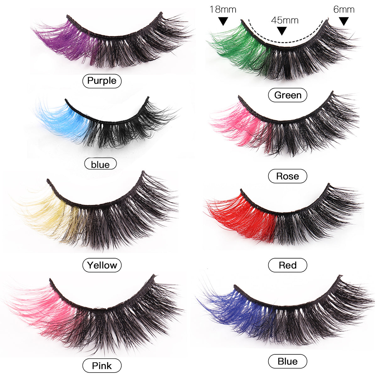 Party Time 8 Pairs Glue-on Dramatic Lashes