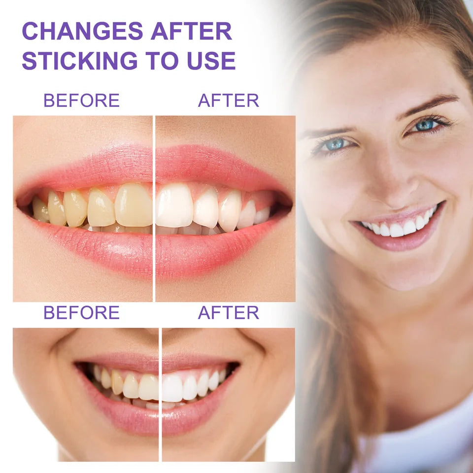 Remove yellow tooth stains, unpleasant odor, fresh mouth, fresh breath, purple toothpaste