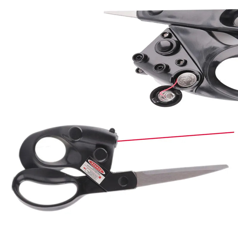 Professional Sewing Laser Guided Scissors, Infrared Laser Scissors with Battery for Home Crafts Packaging Fabric Cutting