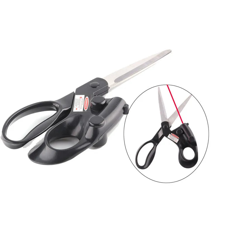 Professional Sewing Laser Guided Scissors, Infrared Laser Scissors with Battery for Home Crafts Packaging Fabric Cutting