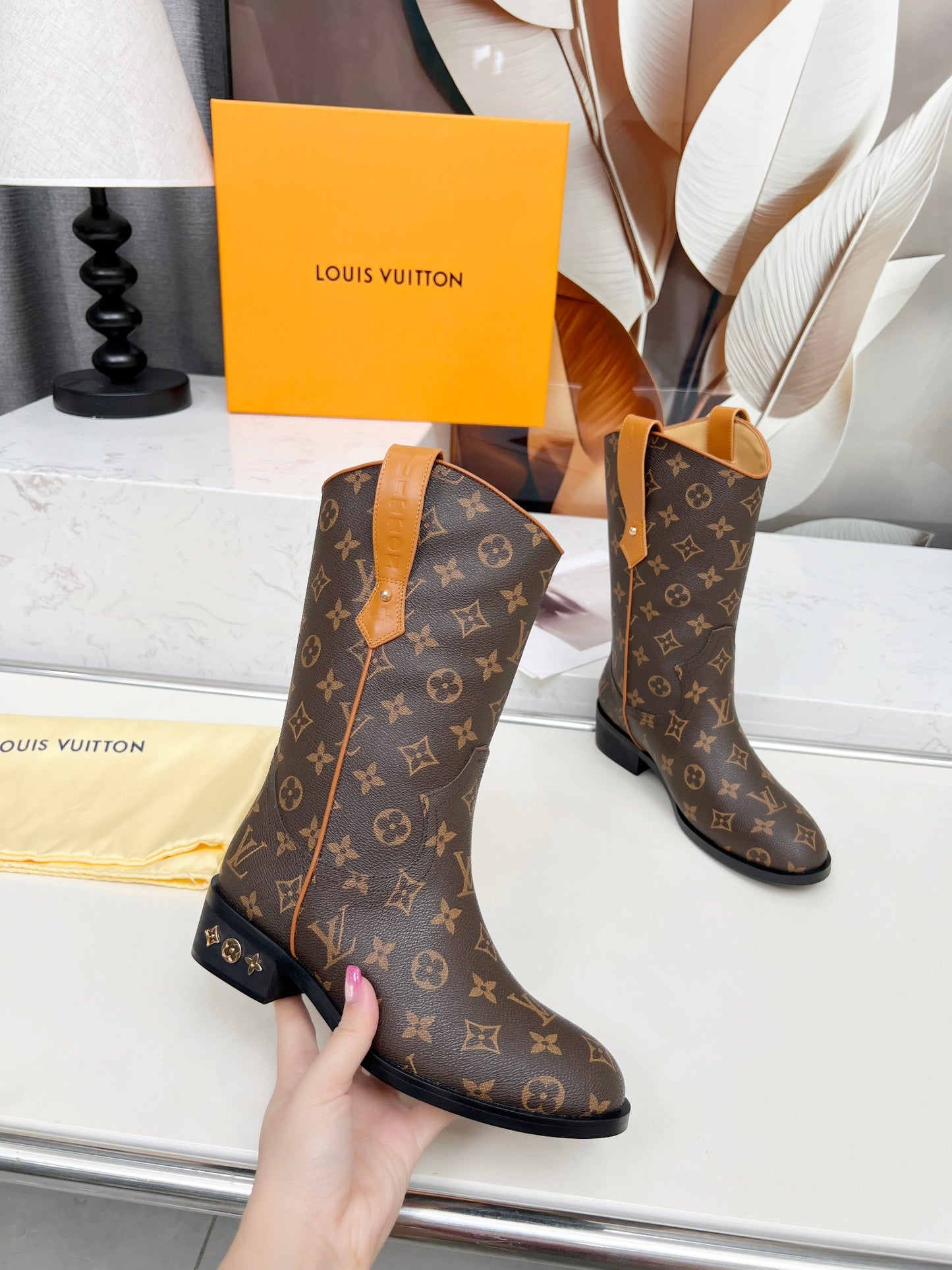 Lvv new fashionable printed long boots 0725092201