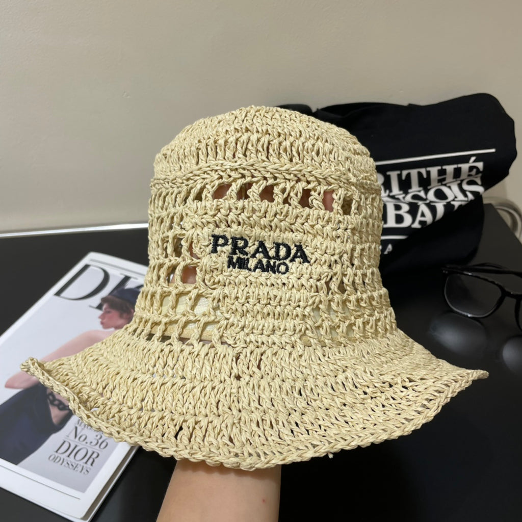 PRD fashion hand-woven straw bucket hat 0724062401