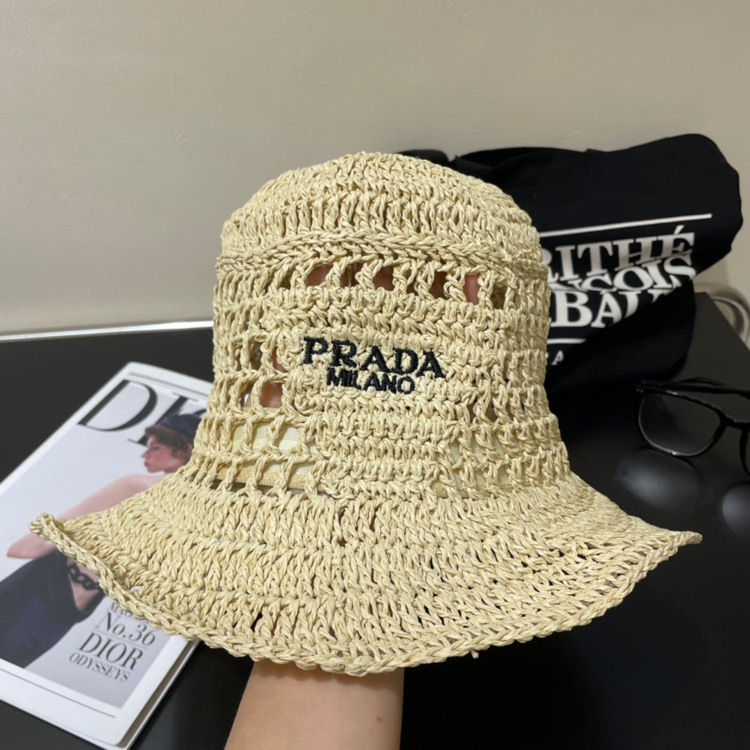 PRD fashion hand-woven straw bucket hat 0724062401