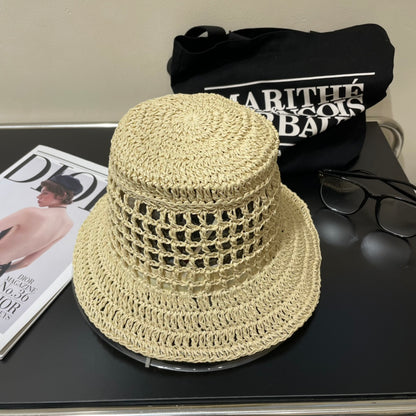 PRD fashion hand-woven straw bucket hat 0724062401