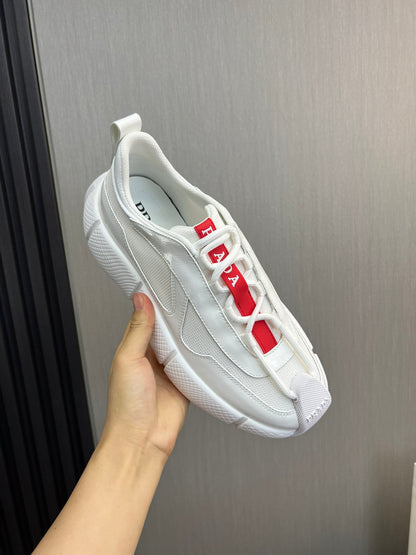 PR patent leather and mesh lace-up sneakers 0724111901