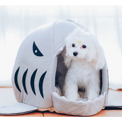 Shark Cat House Pet Soft Bed Basket Dog Cushion Cute Katten Tent Small Medium Puppy Sleeping Bed Warm Puppy Kennel Nest Mat