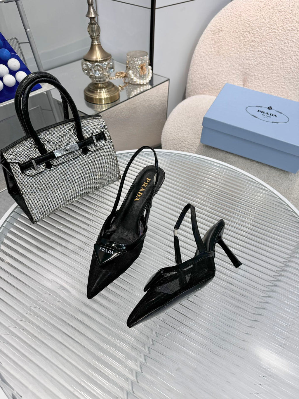 PRD fashion pointed mesh high heels 0725090813